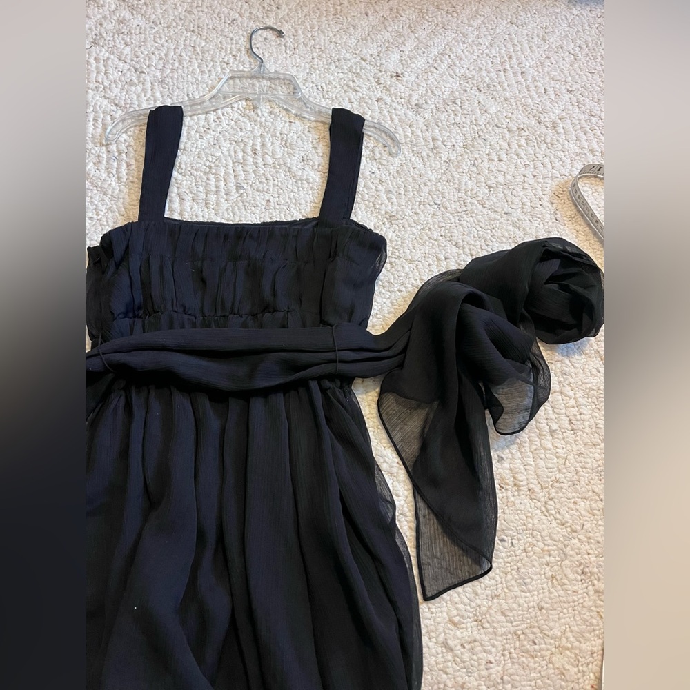 👗 Bella Blue Vintage Chiffon Dress – Size 8 👗 - Picture 13 of 14